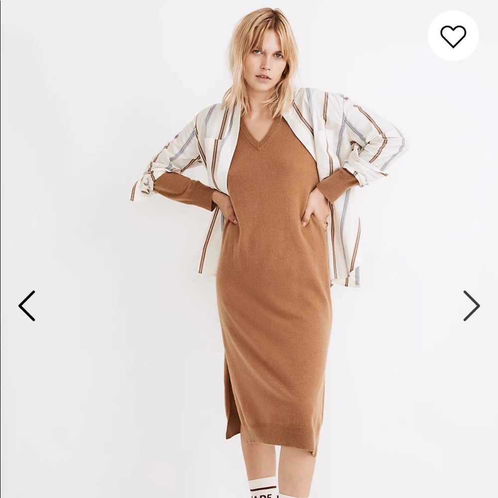NWT Madewell (Re)source Cashmere V-neck Midi Dress